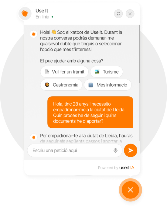 Useit Chatbot en funcionament