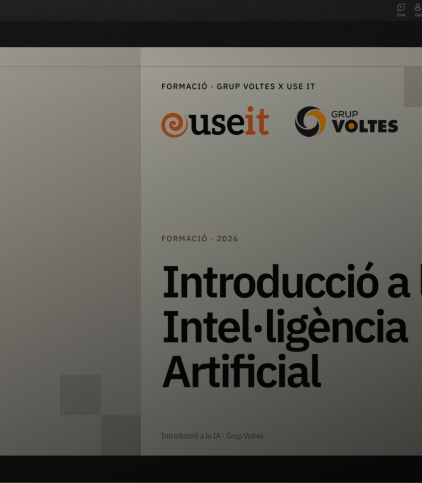 Use It ha impartido una formación de introducción a la inteligencia artificial para el equipo de GRUP VOLTES.